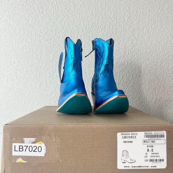 Lane SMOKESHOW Womens Cowboy Bootie 9 Blue Western Cowgirl Short Ankle Boots - Picture 10 of 11
